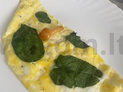 Omletas su špinatais ir pievagrybiais pagrindine nuotrauka