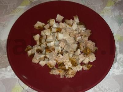 Salotas su žaliaisiais ridikėliais ir šonine „Greitas“ Žingsnis 3