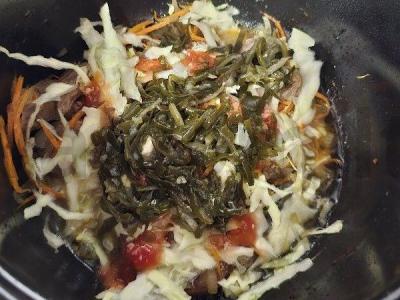 Bigusas lėkštėje su jautiena ir jūros kopūstais Žingsnis 7