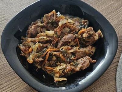 Bigusas lėkštėje su jautiena ir jūros kopūstais Žingsnis 9