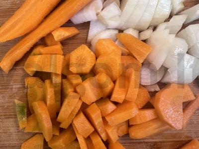 Plovas su jauna morkyte ir kalakutiena Žingsnis 1