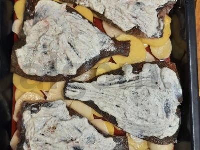 Plačiakė ant sluoksniuoto bulvių pagalvėlės Žingsnis 8