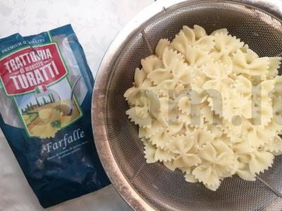 Farfalle su grybais ir bekonu Žingsnis 3