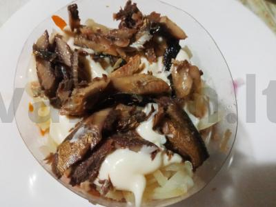 Salotas „Trys po kailiu“ Žingsnis 7