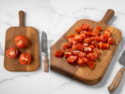 Aiškus daržovių salotas su brynza Žingsnis 3