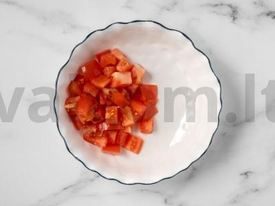 Aiškus daržovių salotas su brynza Žingsnis 4