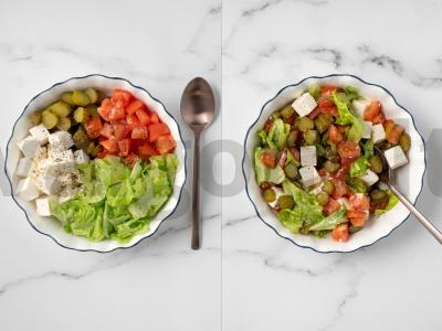 Aiškus daržovių salotas su brynza Žingsnis 15