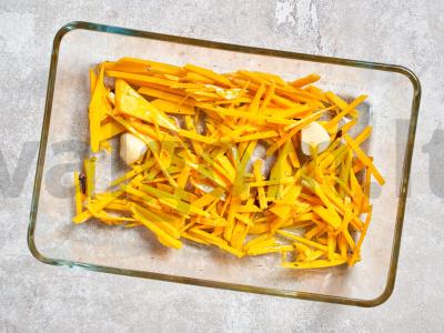 Moliūgų ir varškės pyragas Žingsnis 1