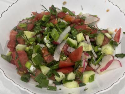 Daržovių salotos su saulėgrąžų sėklomis Žingsnis 7