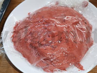 Marmuriniai sausainiai „Raudonas aksomas“ Žingsnis 9