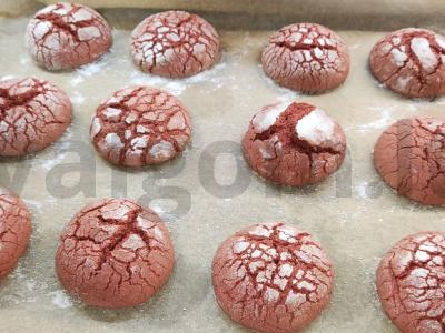 Marmuriniai sausainiai „Raudonas aksomas“ Žingsnis 12