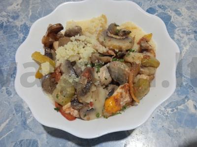 Kuskusas su daržovėmis, pievagrybiais ir vištiena Žingsnis 7