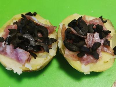 Bulvytė su dešra ir alyvuogėmis Žingsnis 3