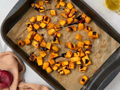 Šiltas salotas su avinžirniais ir moliūgu Žingsnis 3