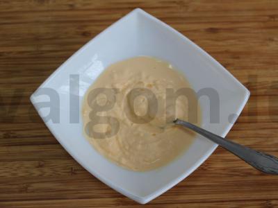 Aštrus salotas su marinuota kiauliena ir daržovėmis Žingsnis 3