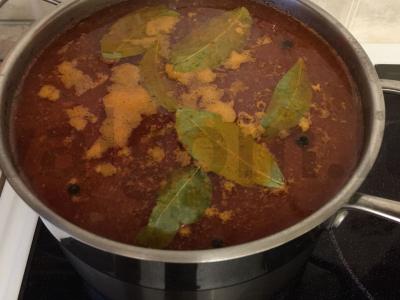 Harcho su rudais ryžiais ir be glitimo prieskoniais Žingsnis 7