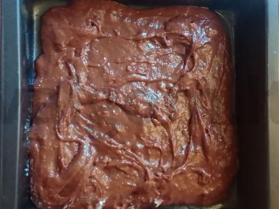 Brownie su varškės ir vaisių įdaru Žingsnis 11