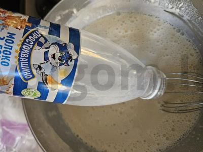 Blynai su karamelizuota kriauše ir dorblu padažu Žingsnis 2