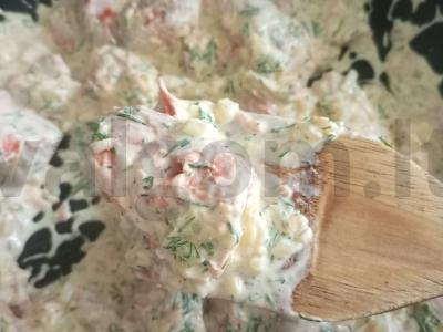 Grietininė žuvienė iš raudonos žuvies su kalmarais Žingsnis 3