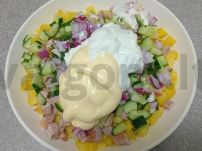 Okroška su šonine ir raudonuoju svogūnu ant kvass Žingsnis 8