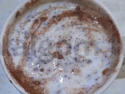 Gėrimas su kefyru, linų sėmenimis, cinamonu ir džiovintais slyvomis pagrindine nuotrauka