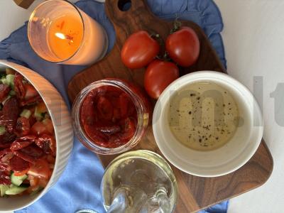 Vištienos ir džiovintų pomidorų salotos Žingsnis 7