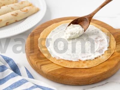 Namų blynai su kefyru ir raudonąja ikra Žingsnis 4