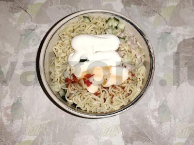 Greito paruošimo makaronų patiekalas „Minutka“ Žingsnis 5