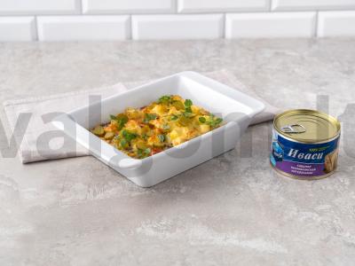 Ivasis su bulvėmis po sūriu pagrindine nuotrauka