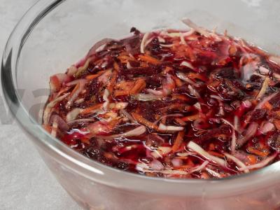 Raudonas salotas iš kopūstų ir burokėlių Žingsnis 6