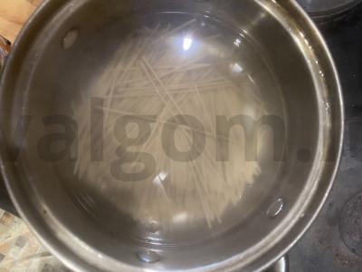 Grikių makaronai su bekonu grietinės padaže Žingsnis 4