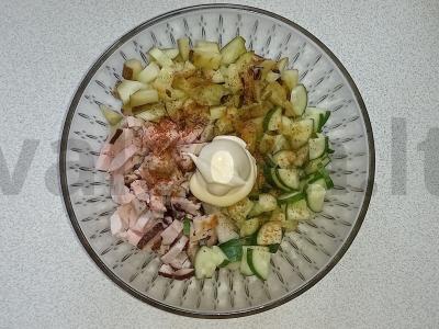 Mėsos salotas „Aštrus pikantiškumas“ Žingsnis 6