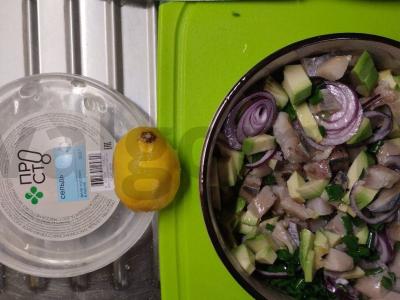 Silkės užkandis su avokadu Žingsnis 4