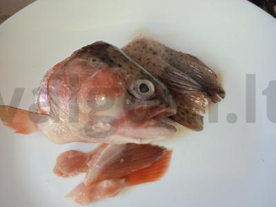 Lašišų ir voveraičių sriuba Žingsnis 1