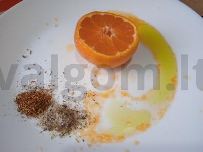 Jūros ešerys, keptas su Briuselio kopūstais Žingsnis 1