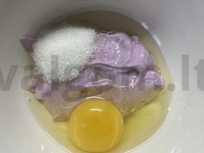 Varškės blynai su mėlynių ir bananų skoniu Žingsnis 1