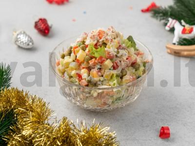 Krabų salotos pagal „Laimės ironiją“ pagrindine nuotrauka