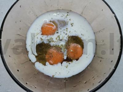 Žiedinė kopūstai kiaušiniuose ir sūryje Žingsnis 1