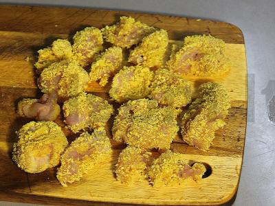 Kalakutiena tempuroje su ryžiais ir sūrio padažu Žingsnis 5