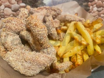 Kalakutienos stripsai su bulvytėmis fri oro grilyje Žingsnis 6