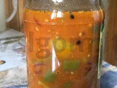 Lečo su žaliu pipiru ir raudonuoju svogūnu Žingsnis 5