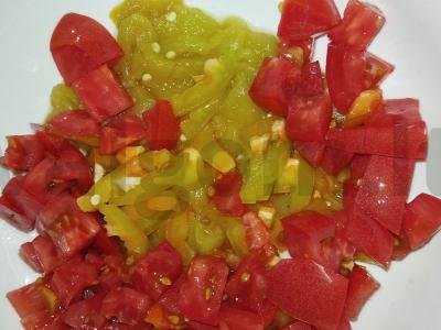 Keptų paprikų salotos su pomidorais Žingsnis 2