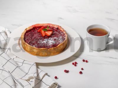 Brusnicų pyragas iš varškės tešlos pagrindine nuotrauka