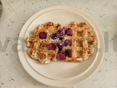 Avižiniai vafliai su spanguolėmis ir riešutais Žingsnis 3