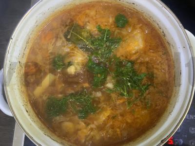 Rūgščių kopūstų sriuba su pomidorų pasta Žingsnis 5