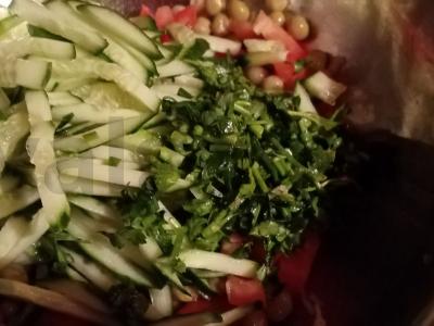 Daržovių salotas „Paprastas“ Žingsnis 4