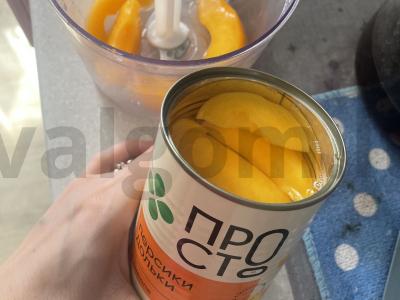 Desertas su ledais ir konservuotais persikais Žingsnis 1