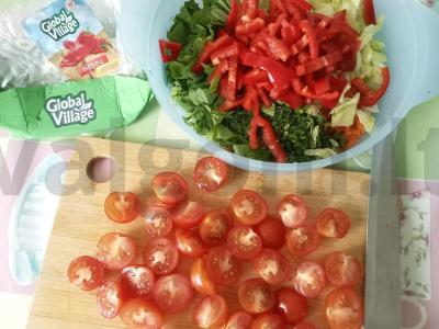 Daržovių salotas su korėjietiška morkų Žingsnis 3