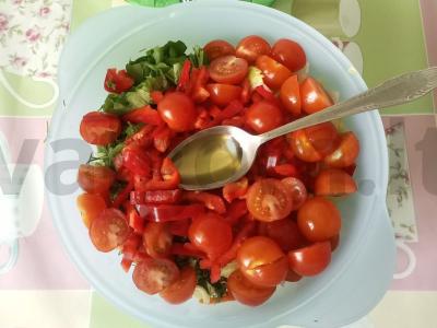 Daržovių salotas su korėjietiška morkų Žingsnis 4