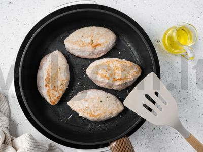 Vištienos kotletai su grybais ir sūriu Žingsnis 5